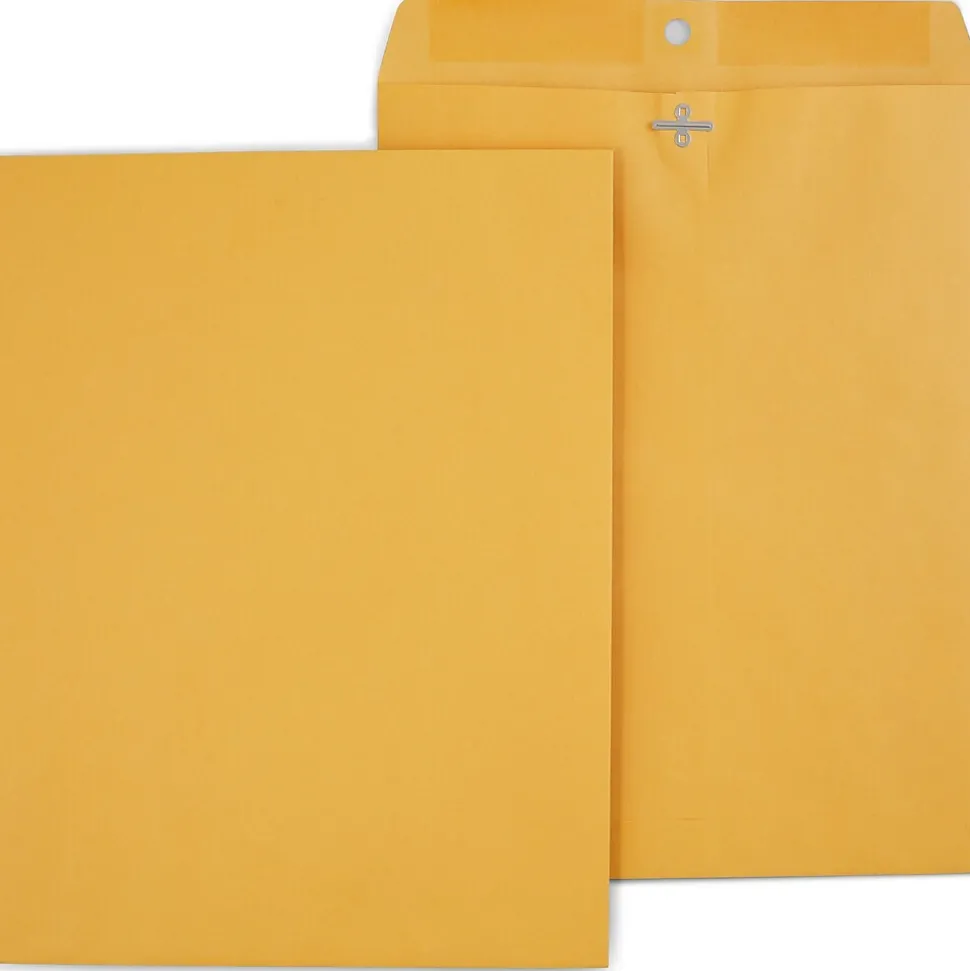 Clasp & Moistenable Glue Kraft Catalog Envelopes, 10"L x 13"H, Brown, 250/Box (487494/17243) | Staples Outlet