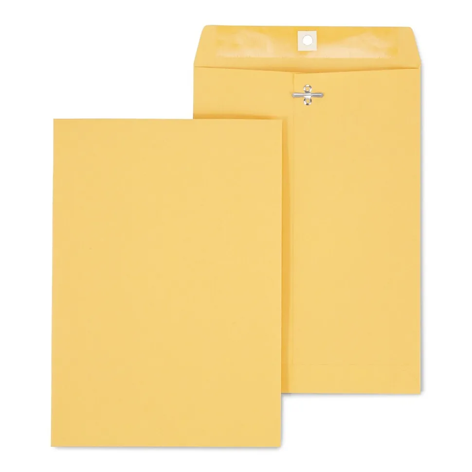 Clasp & Moistenable Glue Kraft Catalog Envelopes, 7.5"L x 10.5"H, Brown, 100/Box (233577/19268) | Staples Shop