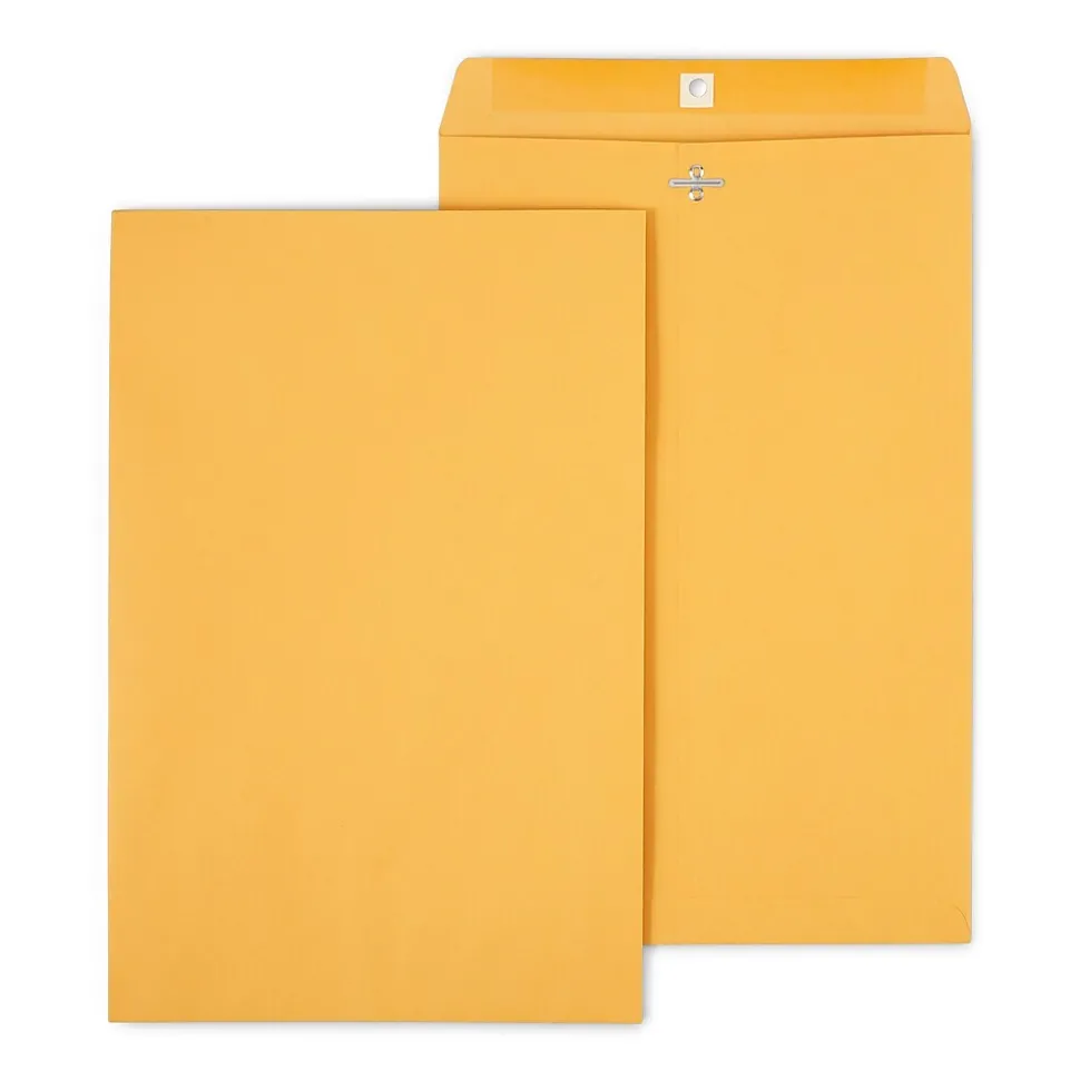 Clasp & Moistenable Glue Kraft Catalog Envelopes, 10"L x 15"H, Brown, 100/Box (535021/19814) | Staples Best