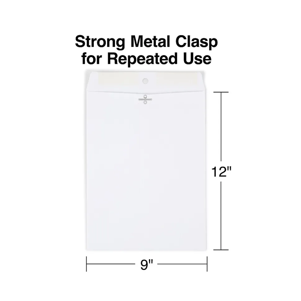 Clasp Catalog Envelopes, 9"L x 12"H, White, 100/Box (570253/14210) | Staples Clearance