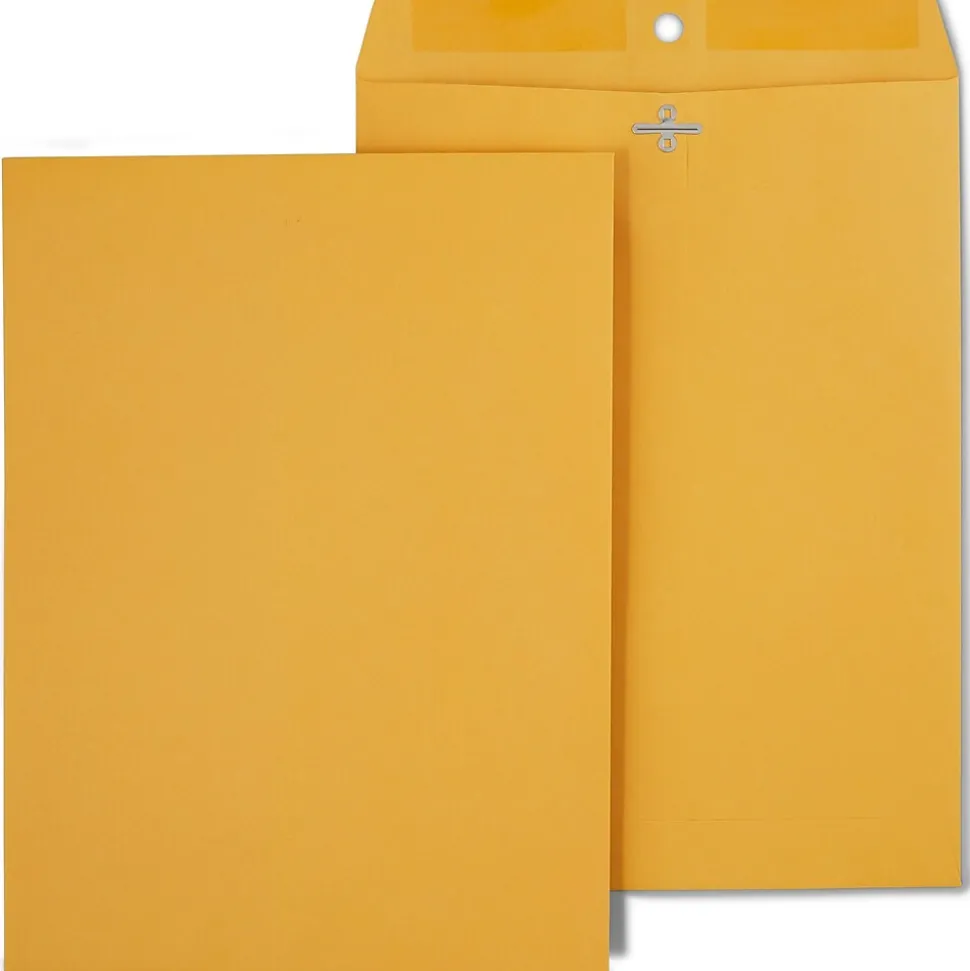 Clasp Close Kraft Catalog Envelopes, 9"L x 12"H, Brown, 250/Box (487493/17242) | Staples Clearance