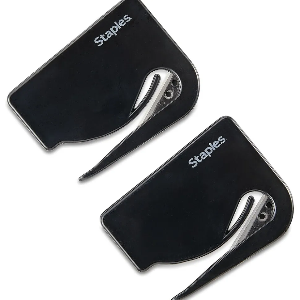 Concealed Blade Letter Opener, Black, 2/Pack (18006-CC) | Staples Outlet