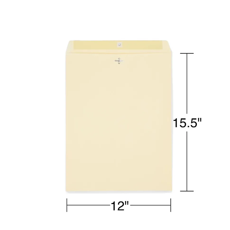 Extra-Heavyweight Clasp & Moistenable Glue #15 1/2 Catalog Envelope, 12" x 15 1/2", Beige, 100/Box (ST122150-CC) | Staples Flash Sale