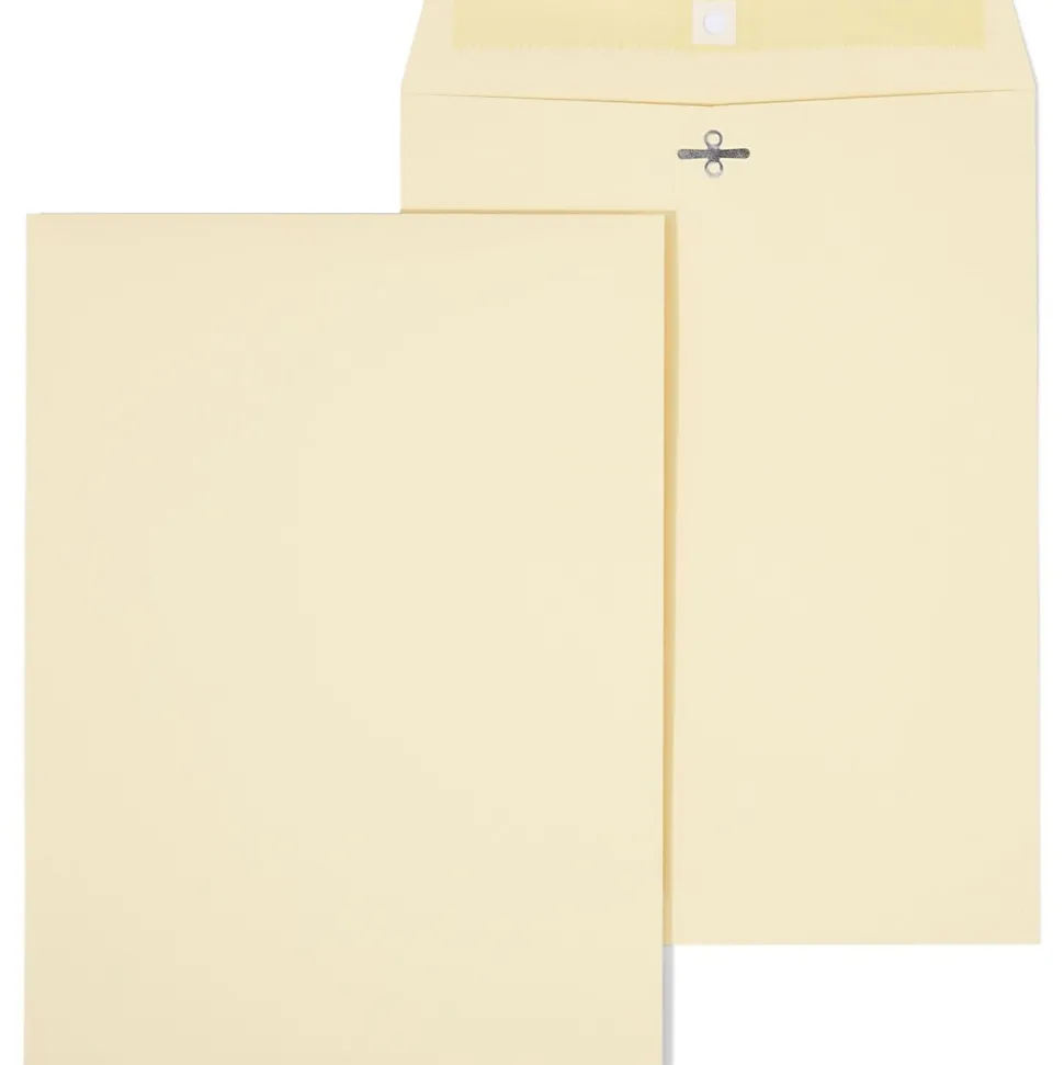 Extra-Heavyweight Clasp & Moistenable Glue Catalog Envelopes, 9"L x 12"H, Manila, 100/Box (121962/19276) | Staples Outlet