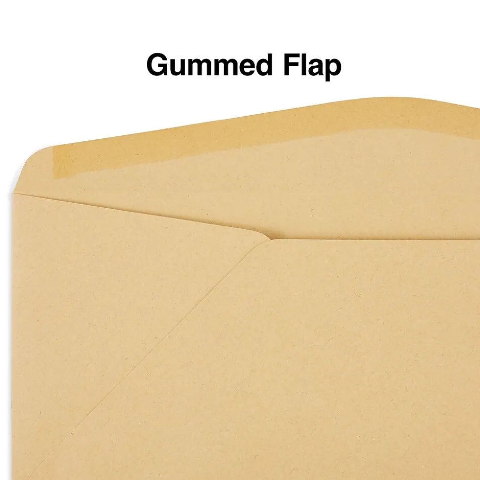 Gummed #11 Business Envelopes, 4 1/2" x 10 3/8", Brown, 500/Box (SPL535153) | Staples Online