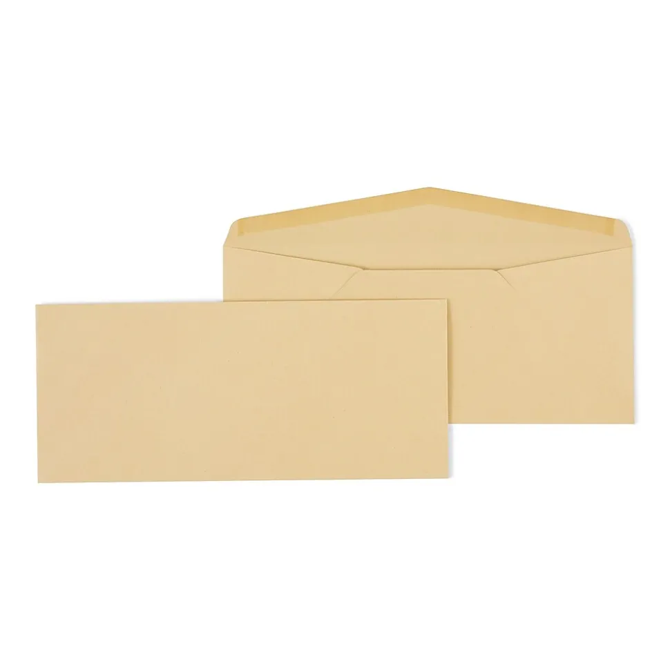 Gummed #12 Business Envelopes, 4 3/4" x 11", Kraft, 500/Box (SPL485461) | Staples Shop