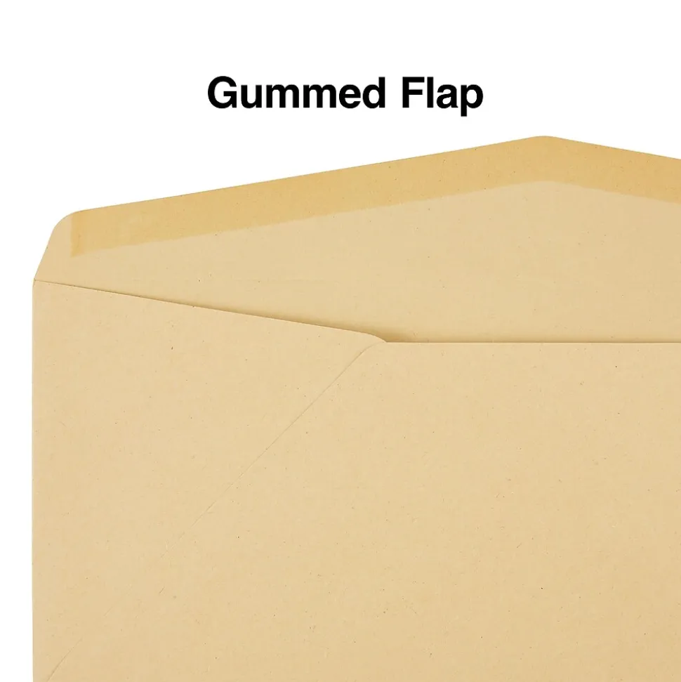 Gummed #12 Business Envelopes, 4 3/4" x 11", Kraft, 500/Box (SPL485461) | Staples Shop