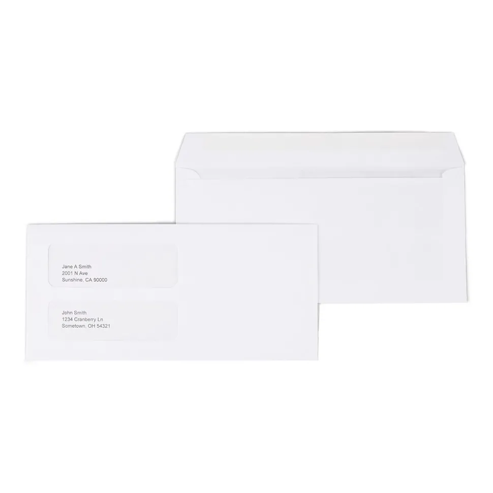 Gummed Business Envelopes, 4 3/16" x 9", White, 1000/Box (381911/17045) | Staples Best