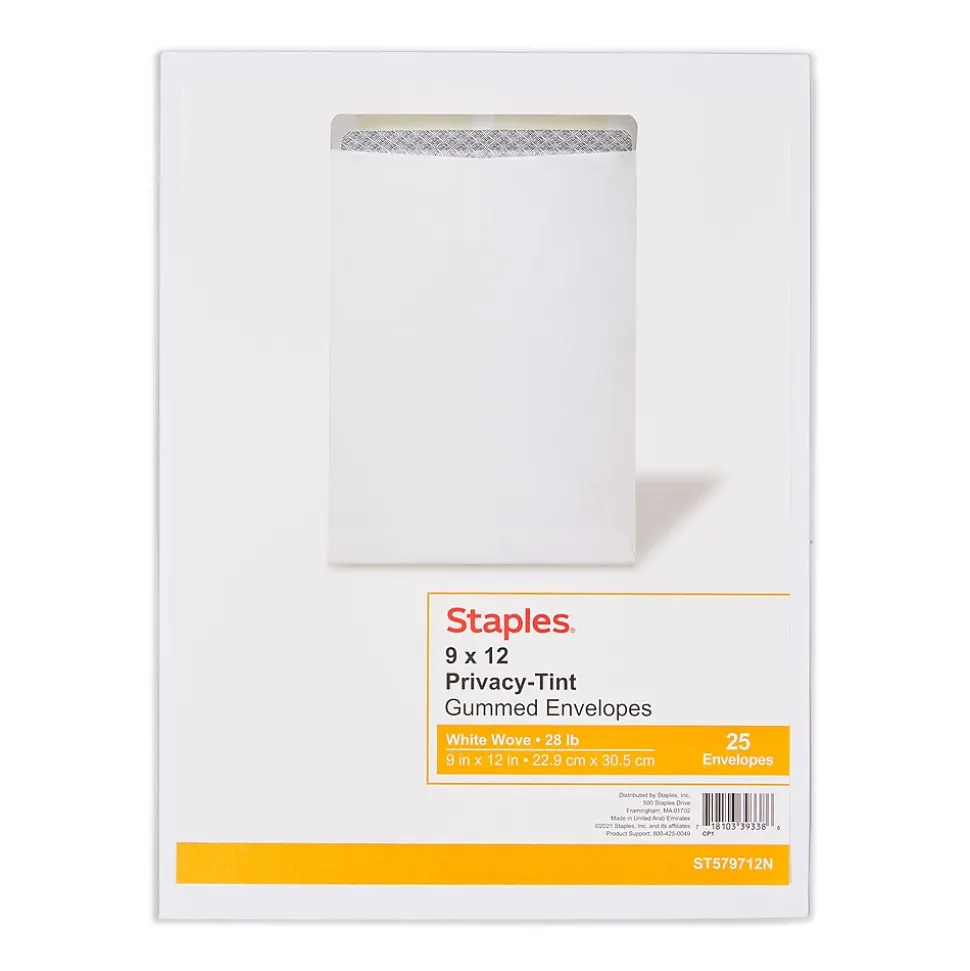 Gummed Catalog Envelopes, 9" x 12", White, 25/Pack (ST579712N-CC) | Staples Flash Sale
