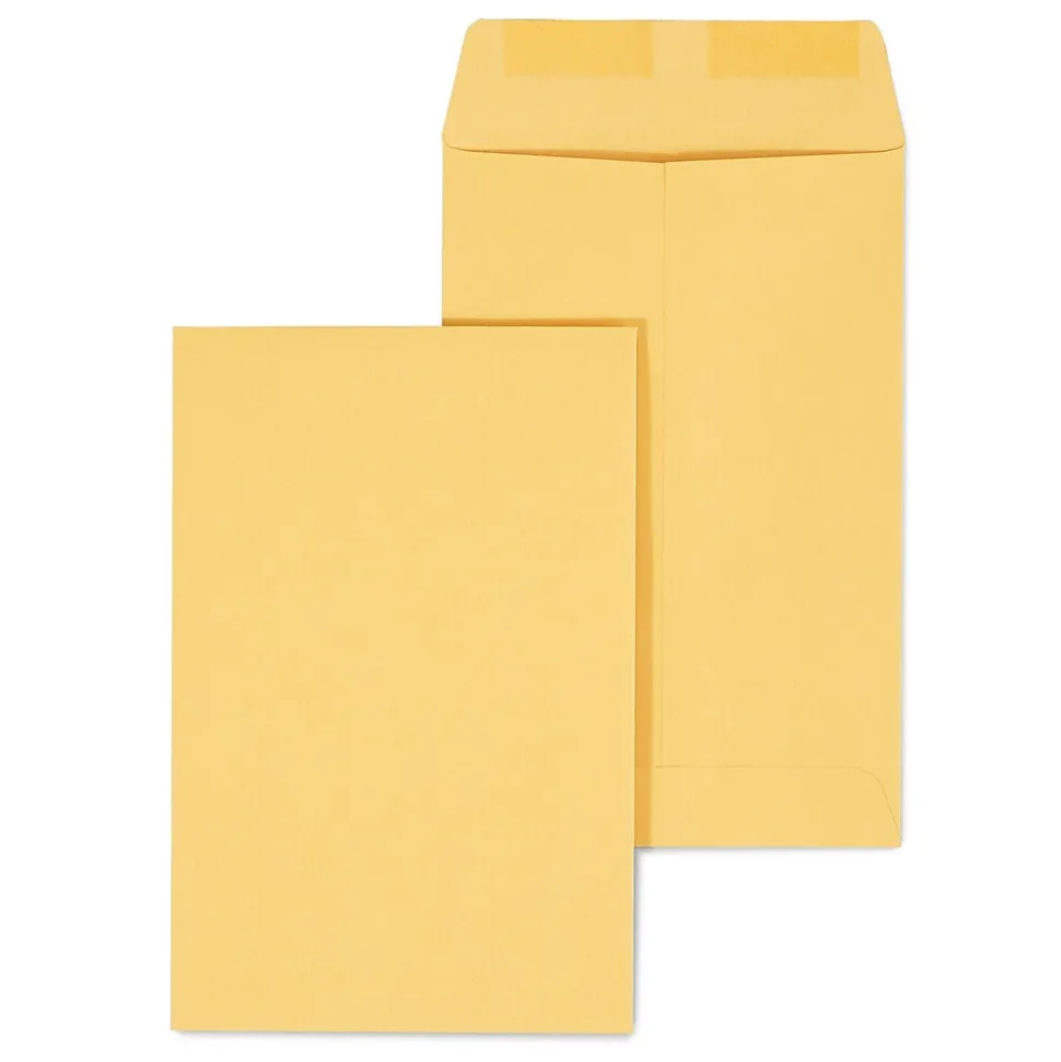 Gummed Kraft Catalog Envelopes, 6" x 9", Brown, 100/Box (17097) | Staples Discount