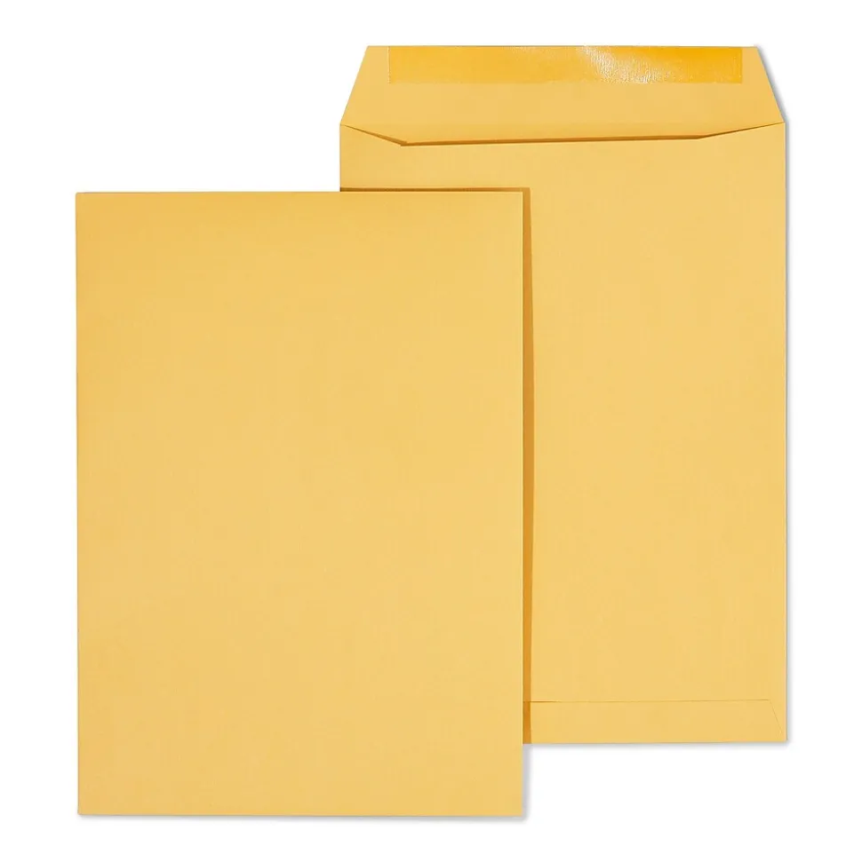 Gummed Kraft Catalog Envelopes, 7.5"L x 10.5"H, Brown, 100/Box (534719/17095) | Staples Shop