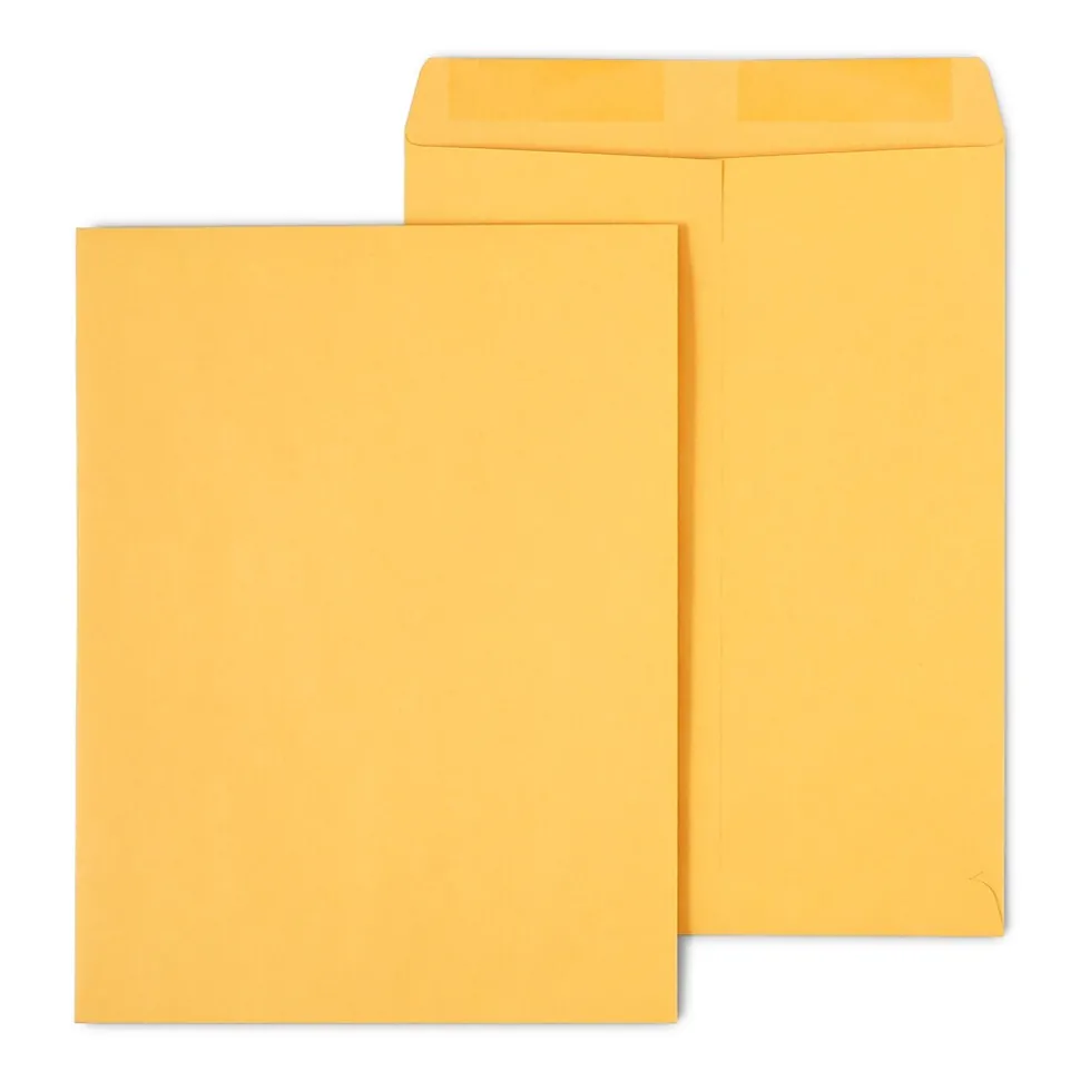 Gummed Kraft Catalog Envelopes, 10"L x 13"H, Brown, 100/Box (SPL534750) | Staples Online