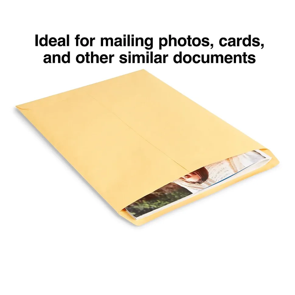 Gummed Kraft Catalog Envelopes, 10"L x 13"H, Brown, 100/Box (SPL534750) | Staples Online