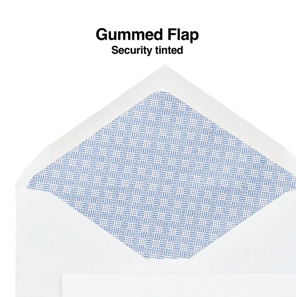 Gummed Security Tinted #6 3/4 Business Envelopes, 3 5/8" x 6 1/2", White, 250/Box (19254) | Staples Shop