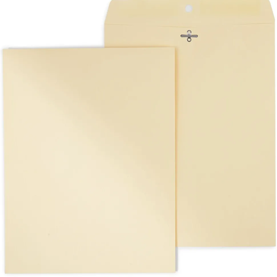 Heavyweight Clasp & Moistenable Glue Catalog Envelopes, 10"L x 13"H, Manila, 100/Box (122069/14207) | Staples Online