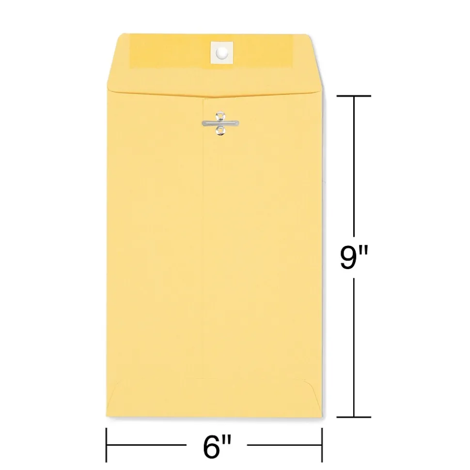 Kraft Clasp & Moistenable Glue Catalog Envelopes, 6" x 9", Brown, 100/Box (ST186999-CC) | Staples Sale