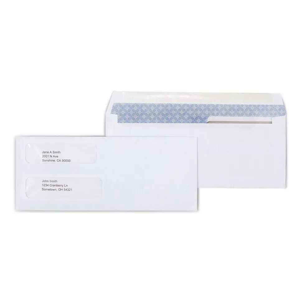 Laser Check Size Gummed Security Tinted Business Envelopes, 3 5/8" x 8 7/8", Wove White, 1000/Box (381898/17046) | Staples Fashion