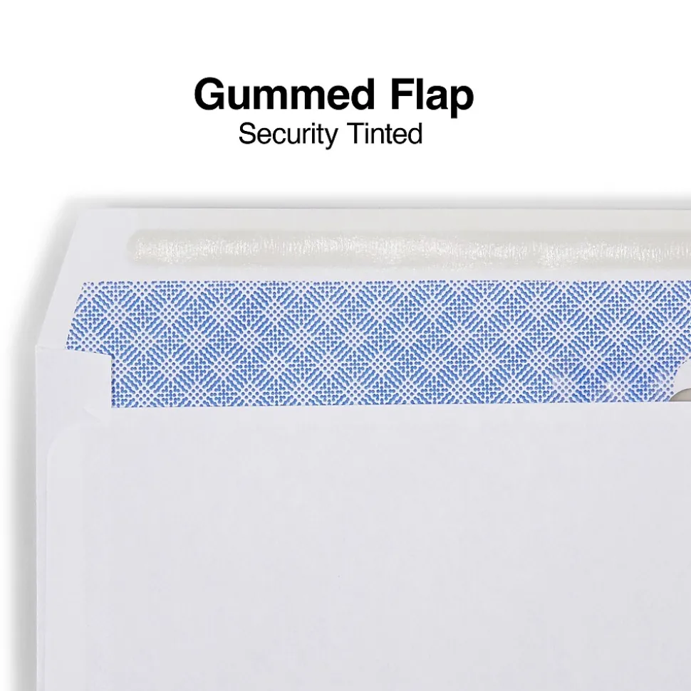 Laser Check Size Gummed Security Tinted Business Envelopes, 3 5/8" x 8 7/8", Wove White, 1000/Box (381898/17046) | Staples Fashion