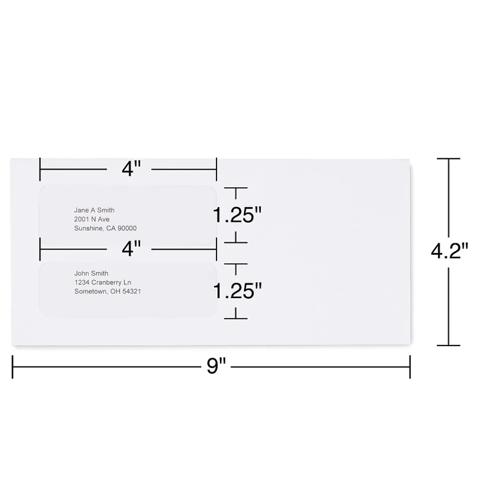 Laser Forms Double Window Envelopes, Wove White, 500/Box (ST473949-CC) | Staples Clearance