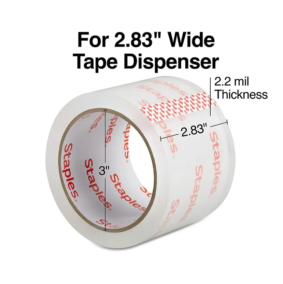 Lightweight Moving & Storage Packing Tape , 2.83" x 54.6 yds., Clear, 6/Rolls (52204) | Staples Best