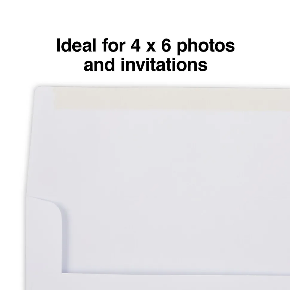 Photo A6 Invitation Envelopes, 4 3/4" x 6 1/2", White, 50/Box (ST16985-CC) | Staples Flash Sale