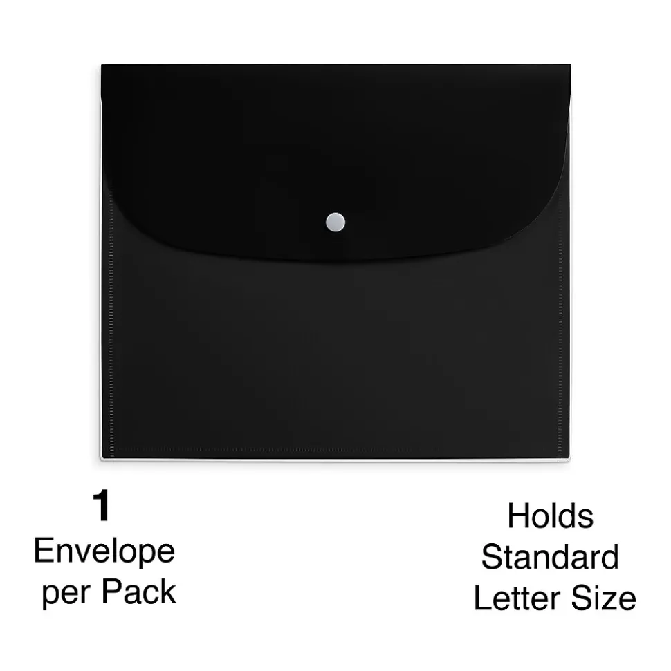 Plastic Filing Envelope with Snap Closure, Letter Size, Assorted Colors (TR51798) | Staples New