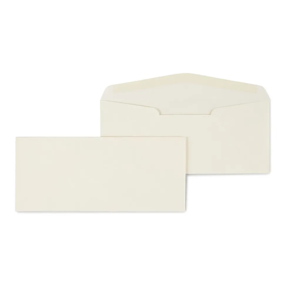 Premium Gummed #10 Business Envelopes, 4 1/8" x 9 1/2", Ivory, 500/Box (918211/19420) | Staples Outlet