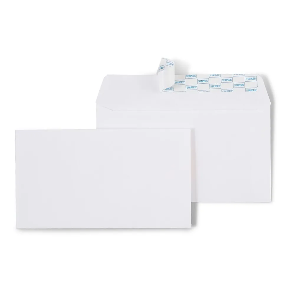 QuickStrip EasyClose #6 3/4 Business Envelopes, 3 5/8" x 6 1/2", White, 100/Box (14011) | Staples Cheap