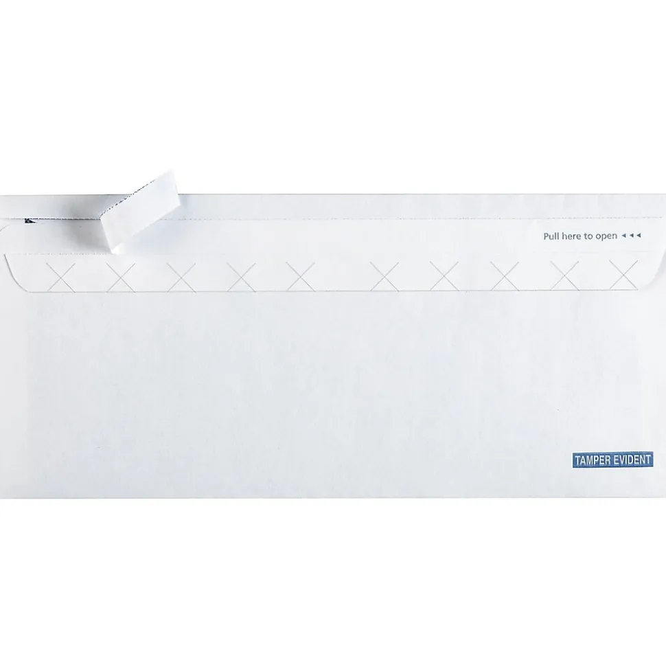 QuickStrip EasyClose Security Tinted #10 Business Envelopes, 4 1/8" x 9 1/2", White, 100/Box (19956) | Staples Sale