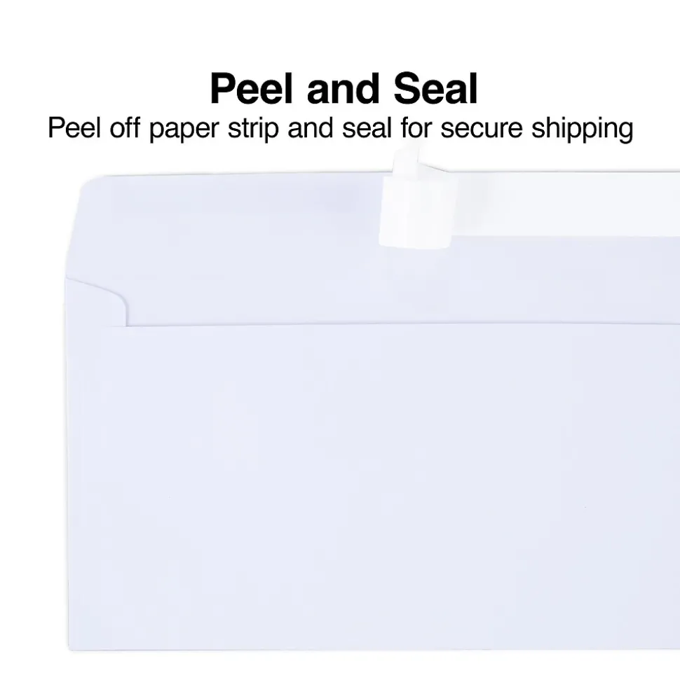 QuickStrip EasyClose Self Seal #10 Business Envelopes, 4 1/8" x 9 1/2", White, 100/Box (ST50307-CC) | Staples Cheap