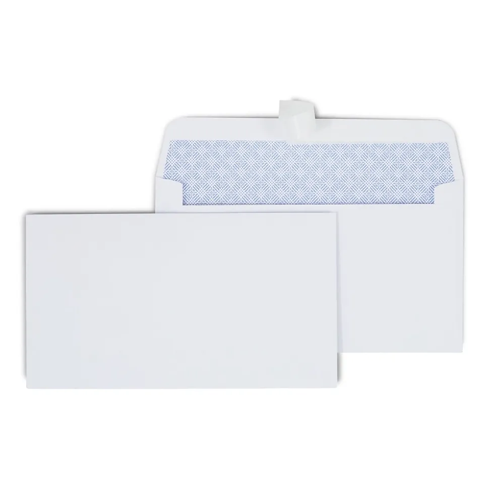 QuickStrip EasyClose Self Seal Security Tinted #6 3/4 Business Envelopes, 3 5/8" x 6 1/2", White, 100/Box (ST50313-CC) | Staples New