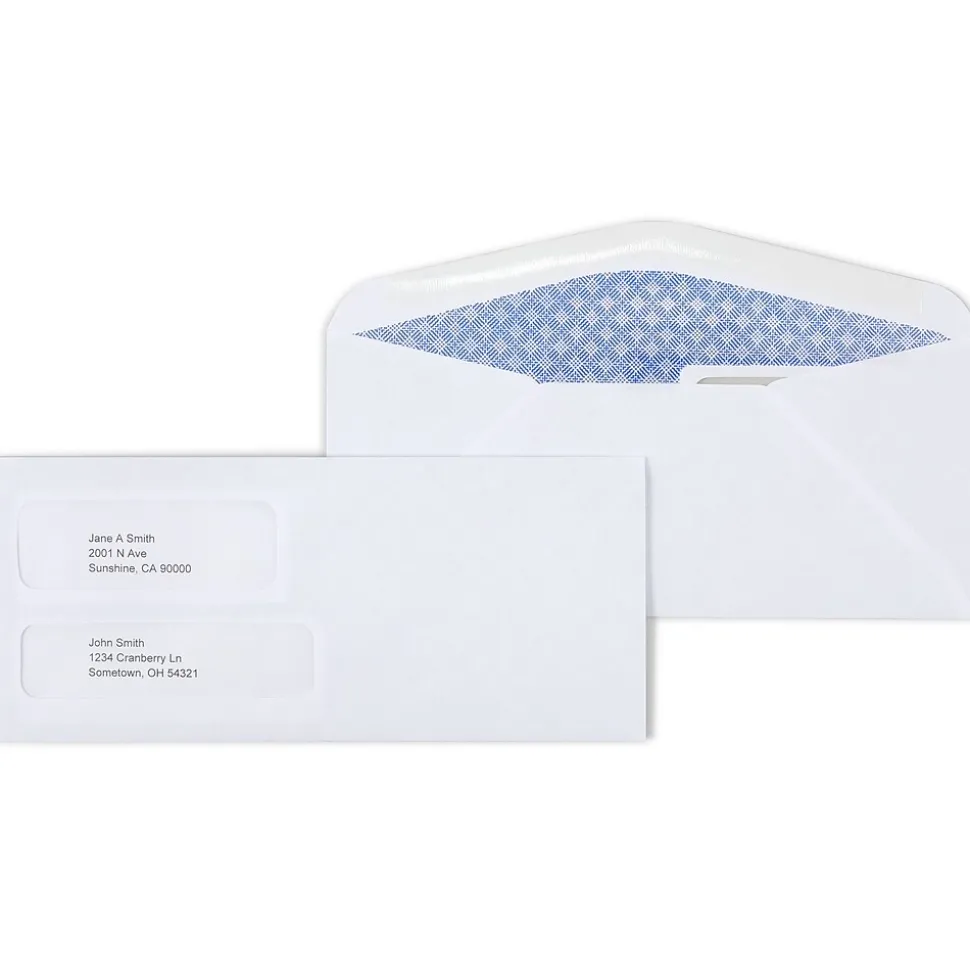 Security Tinted #9 Double Window Envelopes, 3 7/8" x 8 7/8", White, 500/Box (ST266759-CC) | Staples Cheap