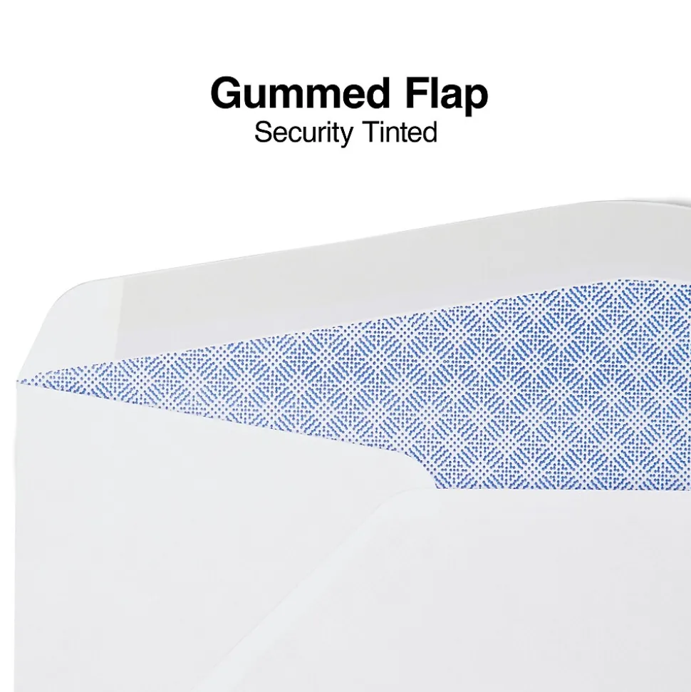 Security Tinted #10 Window Envelopes, 4 1/8" x 9 1/2", White Wove, 500/Box (ST50152-CC) | Staples Store