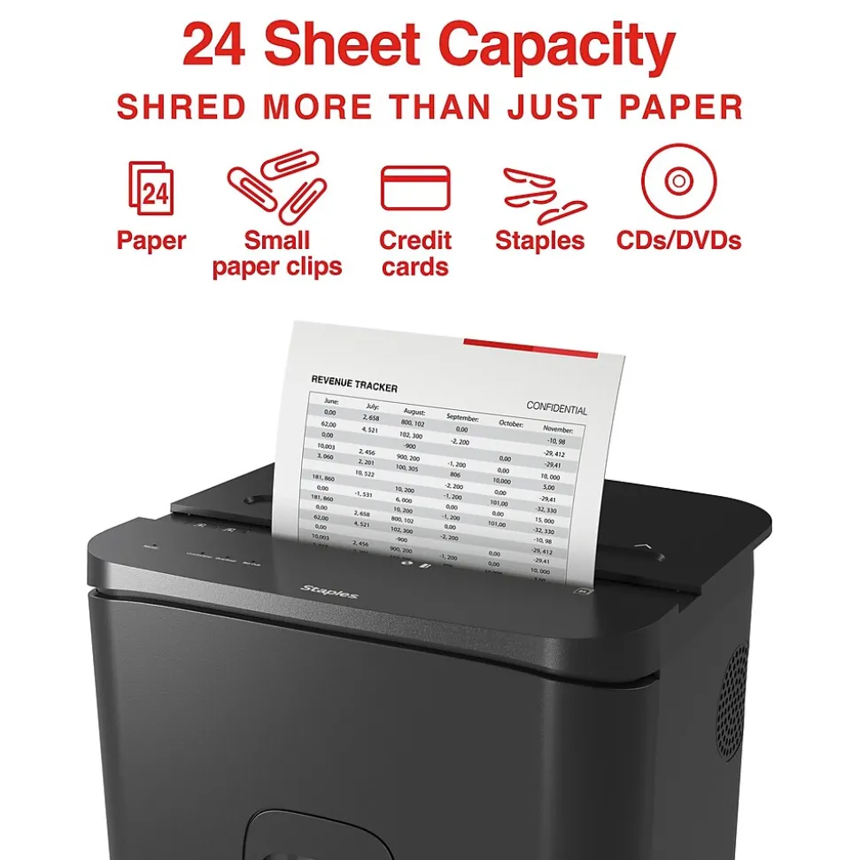 24-Sheet Cross-Cut Multi-Media Shredder (ST62156) | Staples Sale