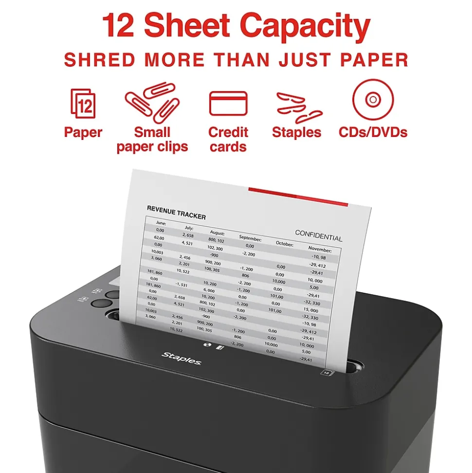 12-Sheet Micro-Cut Multi-Media Shredder (ST62152) | Staples Shop