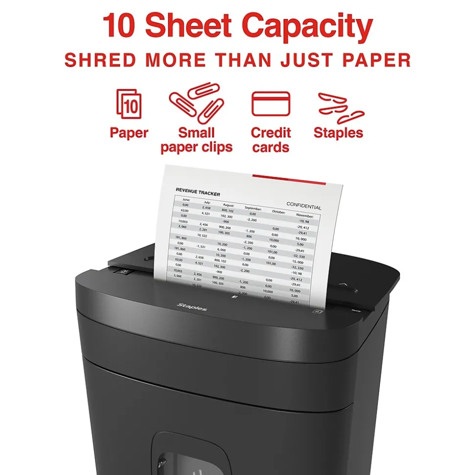 10-Sheet Micro-Cut Multi-Media Shredder (ST62150) | Staples Online