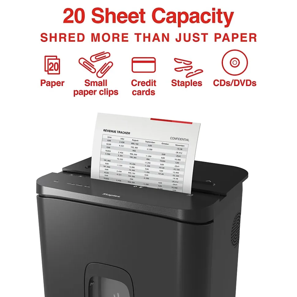 20-Sheet Micro-Cut Multi-Media Shredder (ST62155) | Staples Flash Sale