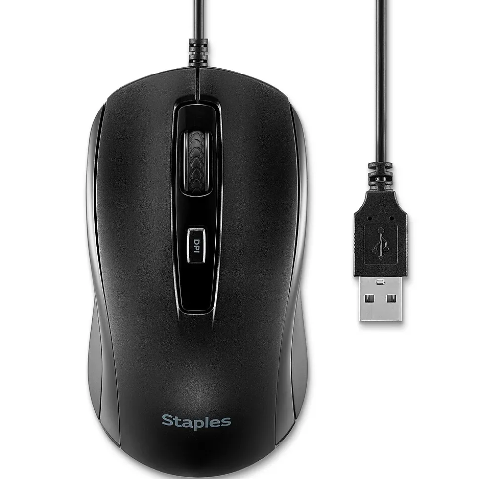 Ambidextrous Optical USB Mouse, Black (ST62598) | Staples TECH Fashion