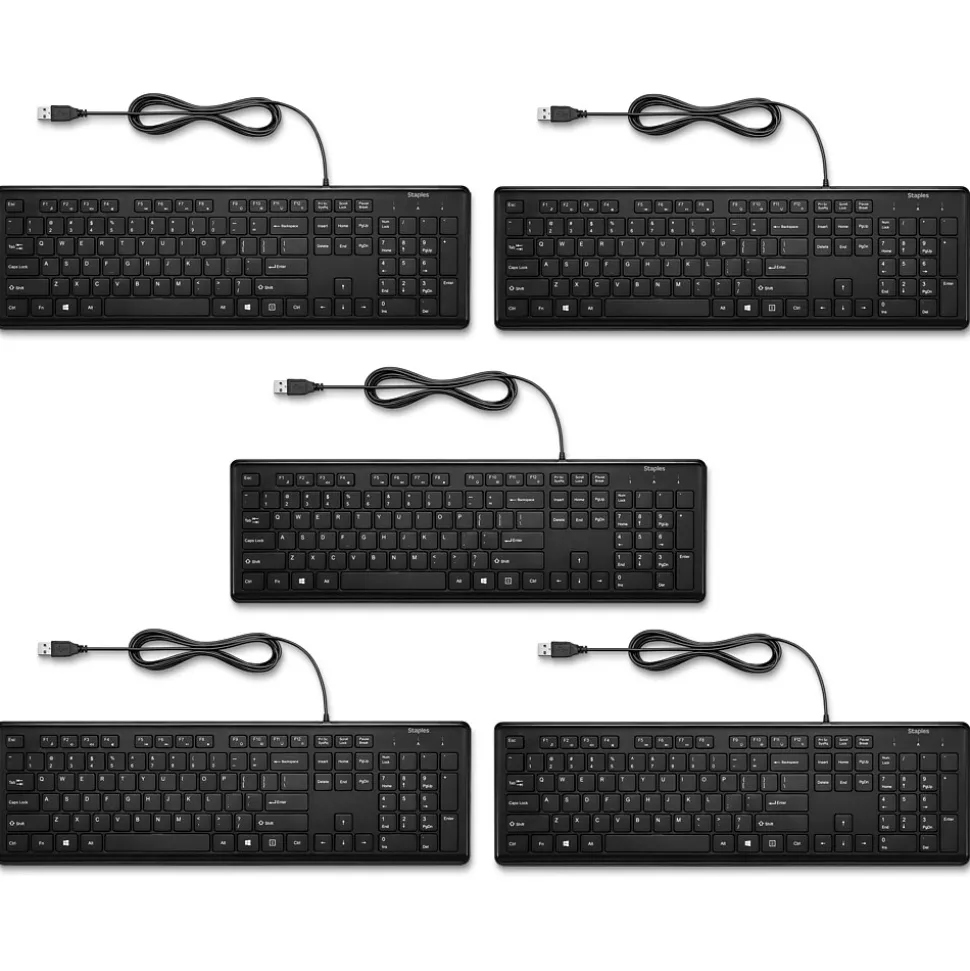 Keyboard, Black, 5/Pack (ST62600-5pk-VB) | Staples TECH Hot