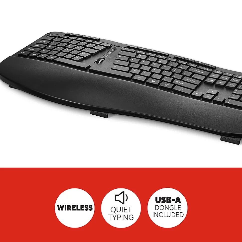 Wireless Ergonomic Keyboard, Black (ST62603) | Staples TECH Best Sale