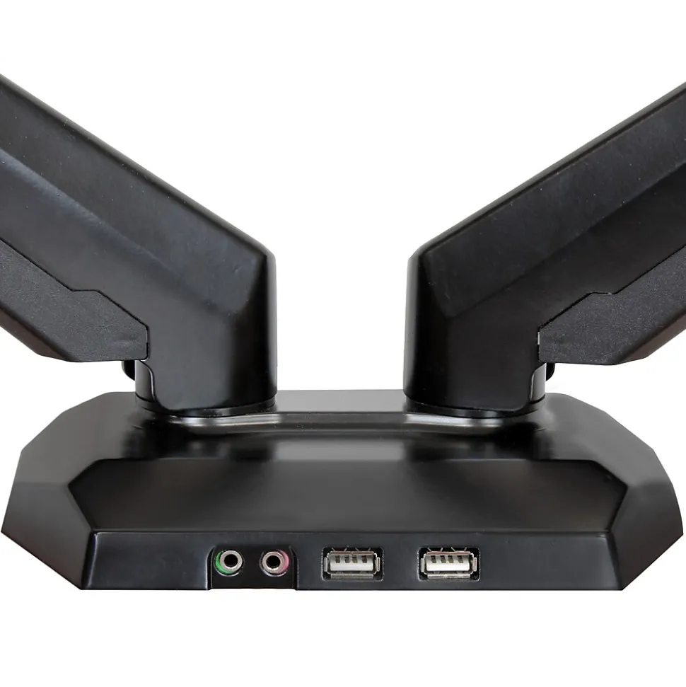 Dual Monitor Arm, One-Touch Height Adjustment Adjustable, Up to 30", Black (ARMSLIMDUO) | StarTech Fashion
