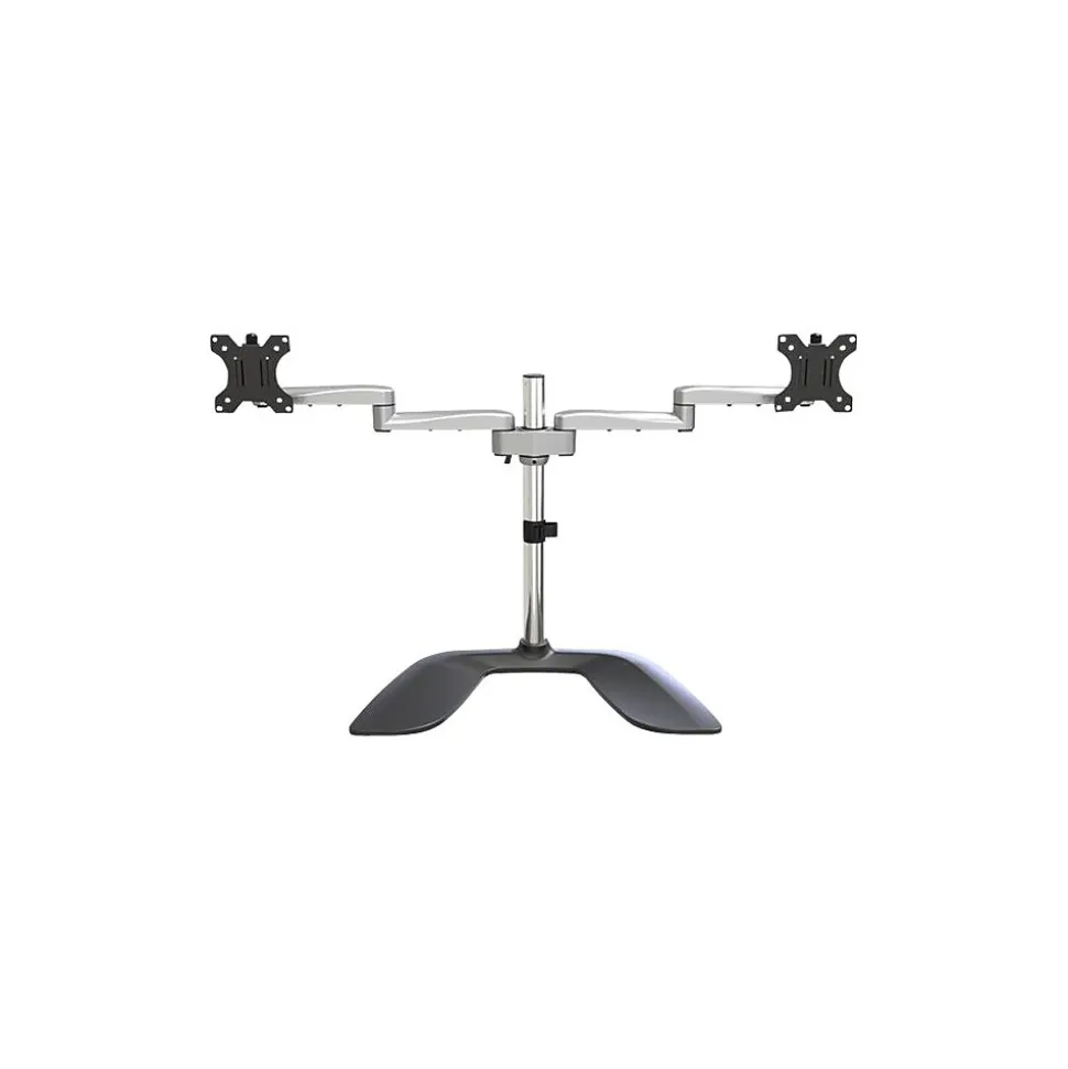 Dual Monitor Stand - Articulating - For Up to 32" Monitors, Black/Silver (ARMDUALSS) | StarTech Discount