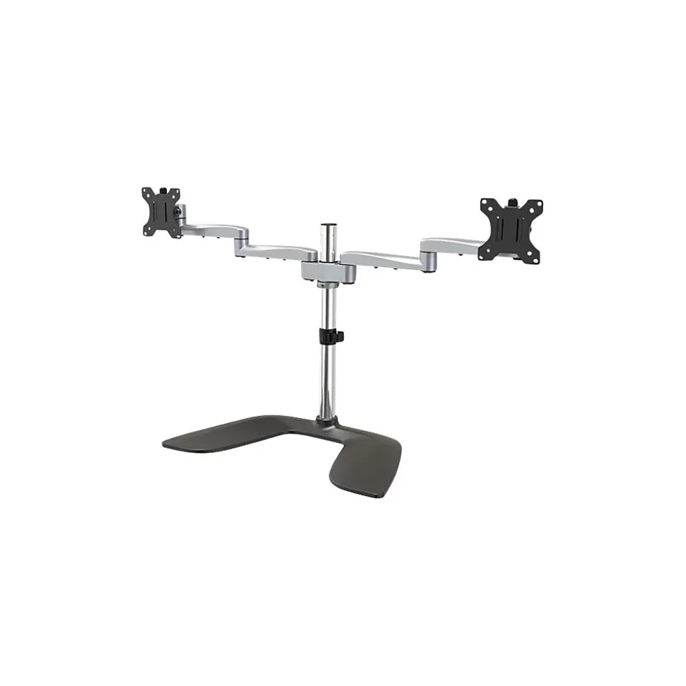 Dual Monitor Stand - Articulating - For Up to 32" Monitors, Black/Silver (ARMDUALSS) | StarTech Discount