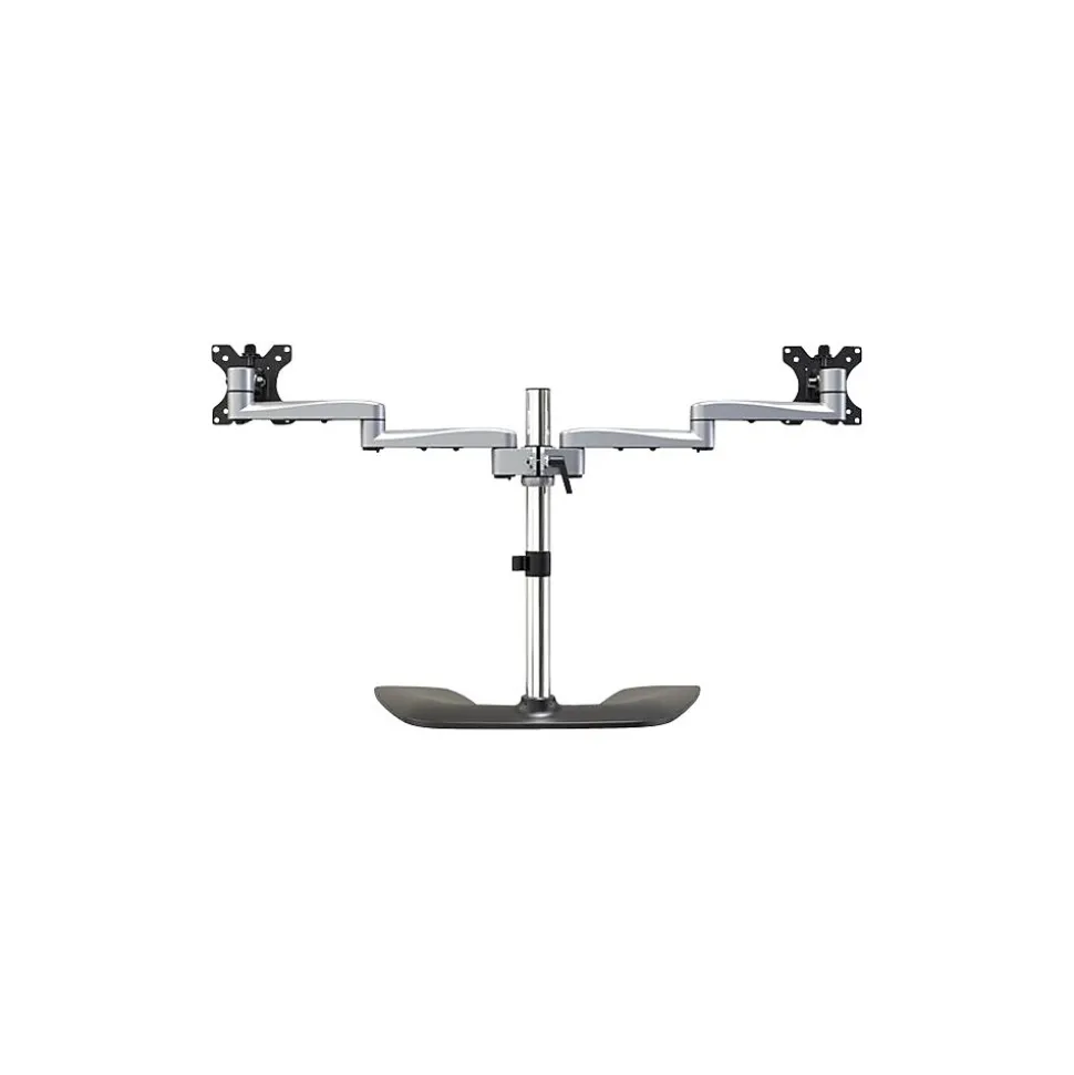 Dual Monitor Stand - Articulating - For Up to 32" Monitors, Black/Silver (ARMDUALSS) | StarTech Discount