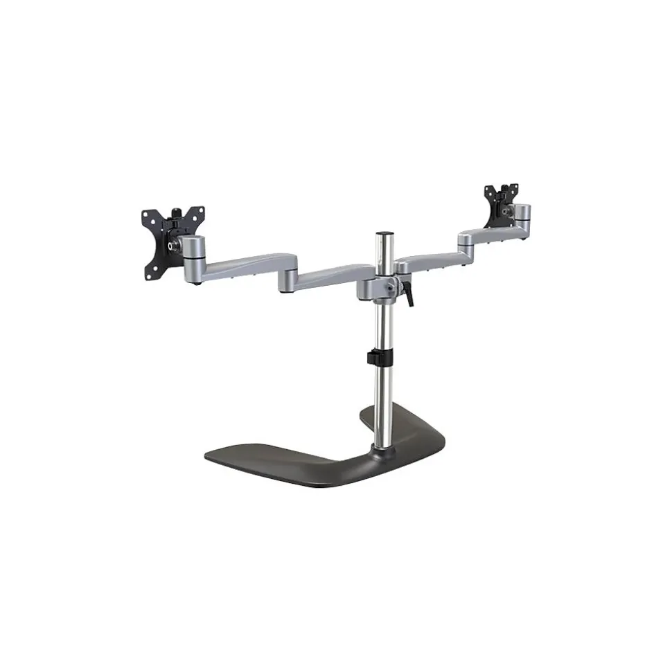 Dual Monitor Stand - Articulating - For Up to 32" Monitors, Black/Silver (ARMDUALSS) | StarTech Discount