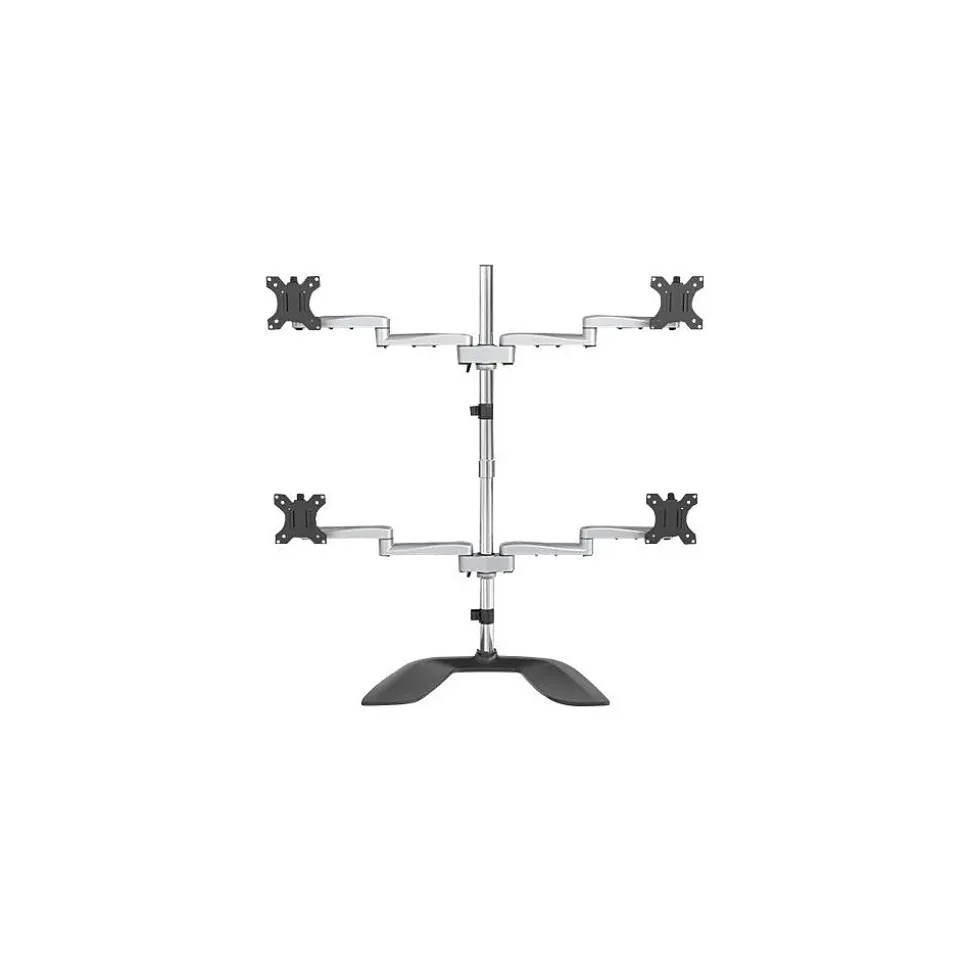 Quad-Monitor Stand - For up to 32" VESA Mount Monitors Monitor Arm, Up, Gray (ARMQUADSS) | StarTech Fashion