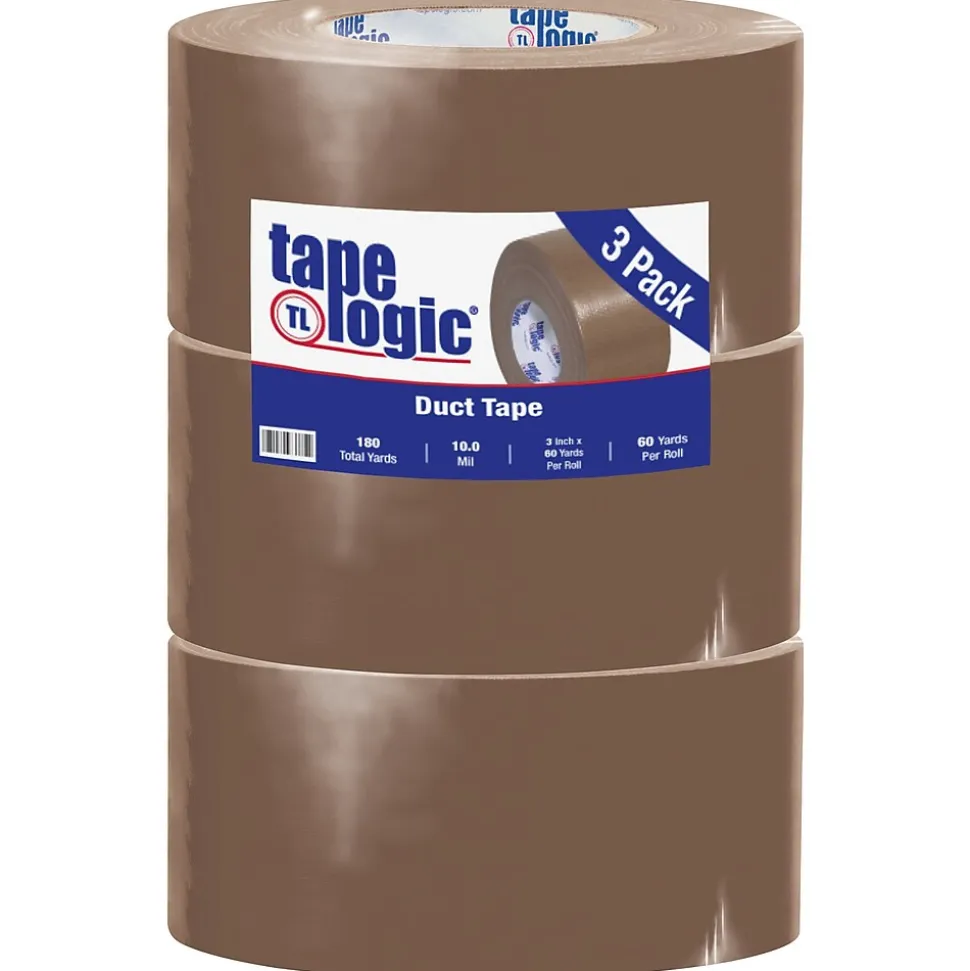 ™ 10 mil Duct Tape, 3" x 60 yds, Brown, 3/Carton | Tape Logic Cheap