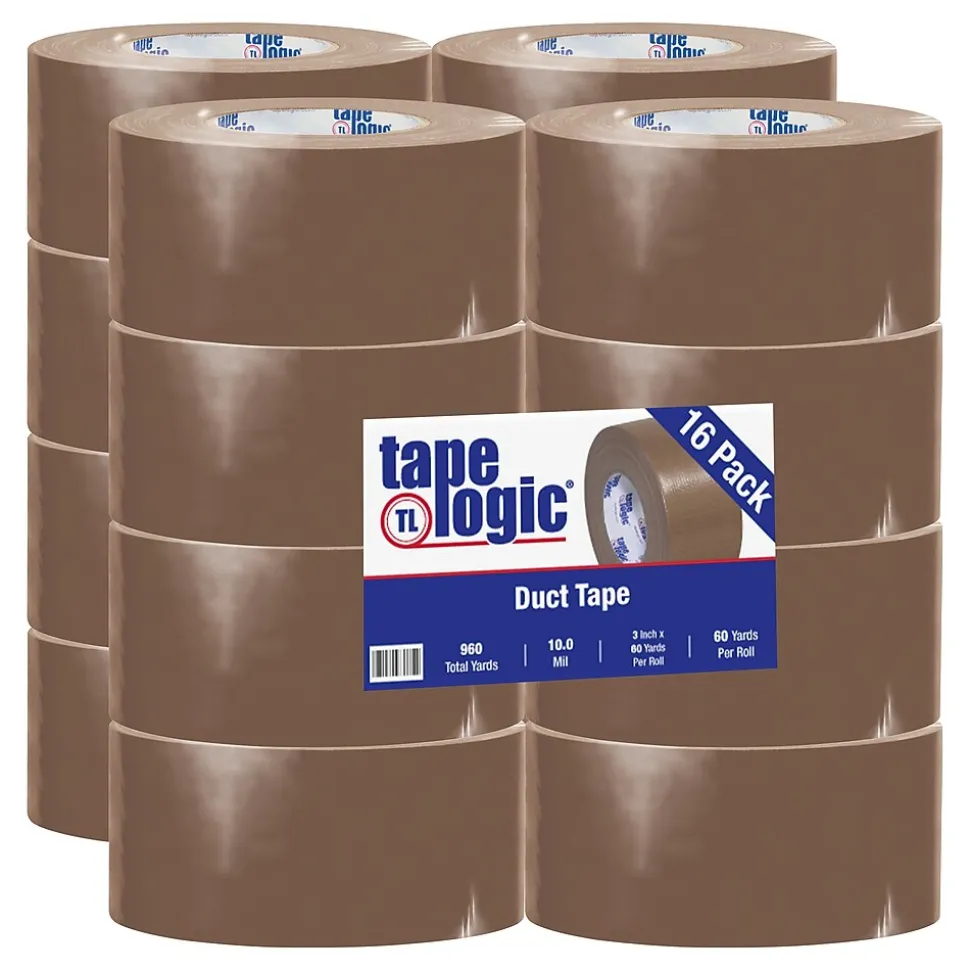 ™ 10 mil Duct Tape, 3" x 60 yds, Brown, 16/Pack | Tape Logic Clearance