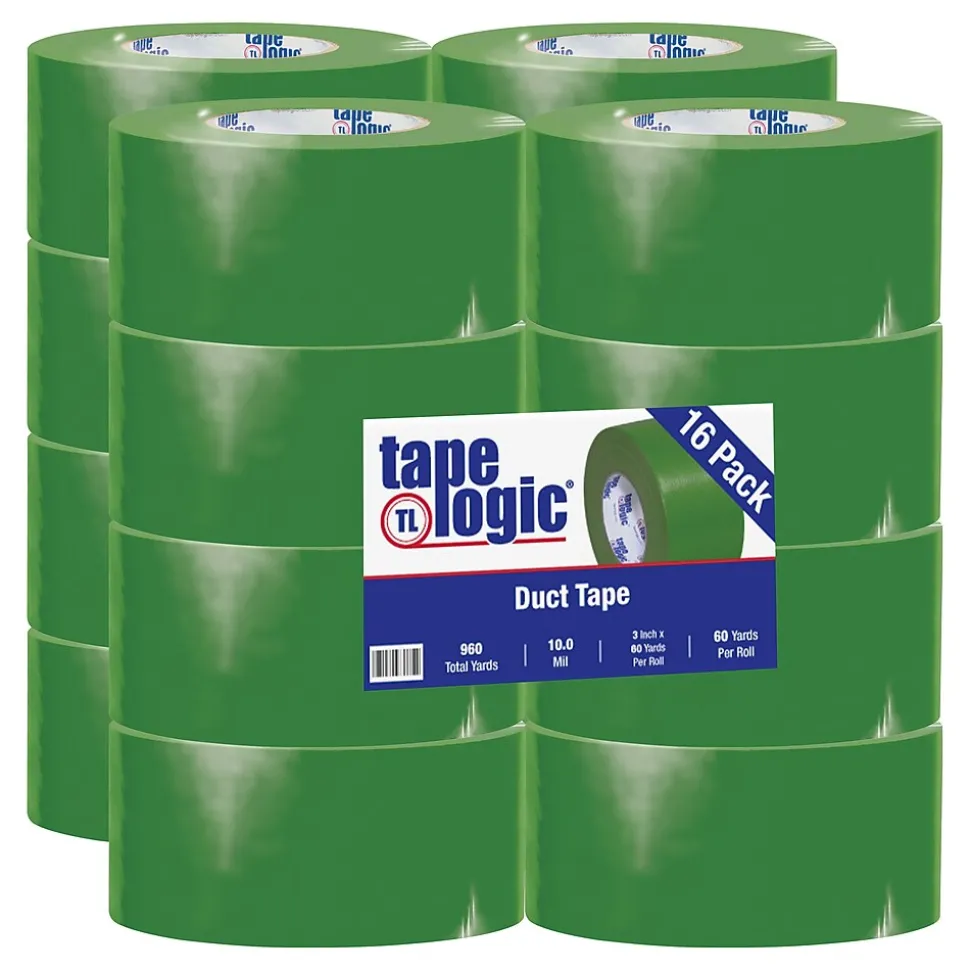 ™ 10 mil Duct Tape, 3" x 60 yds, Green, 16/Pack | Tape Logic Hot