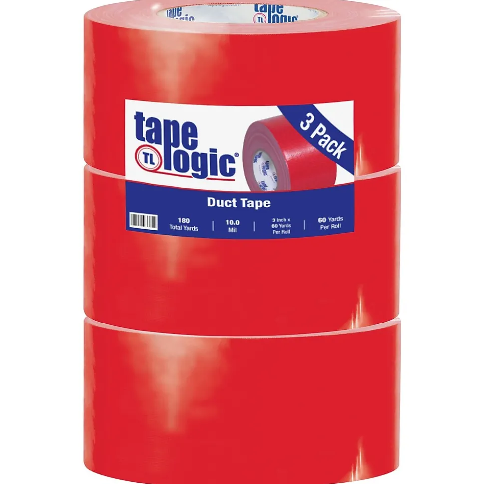 ™ 10 mil Duct Tape, 3" x 60 yds, Red, 3/Pack | Tape Logic Sale